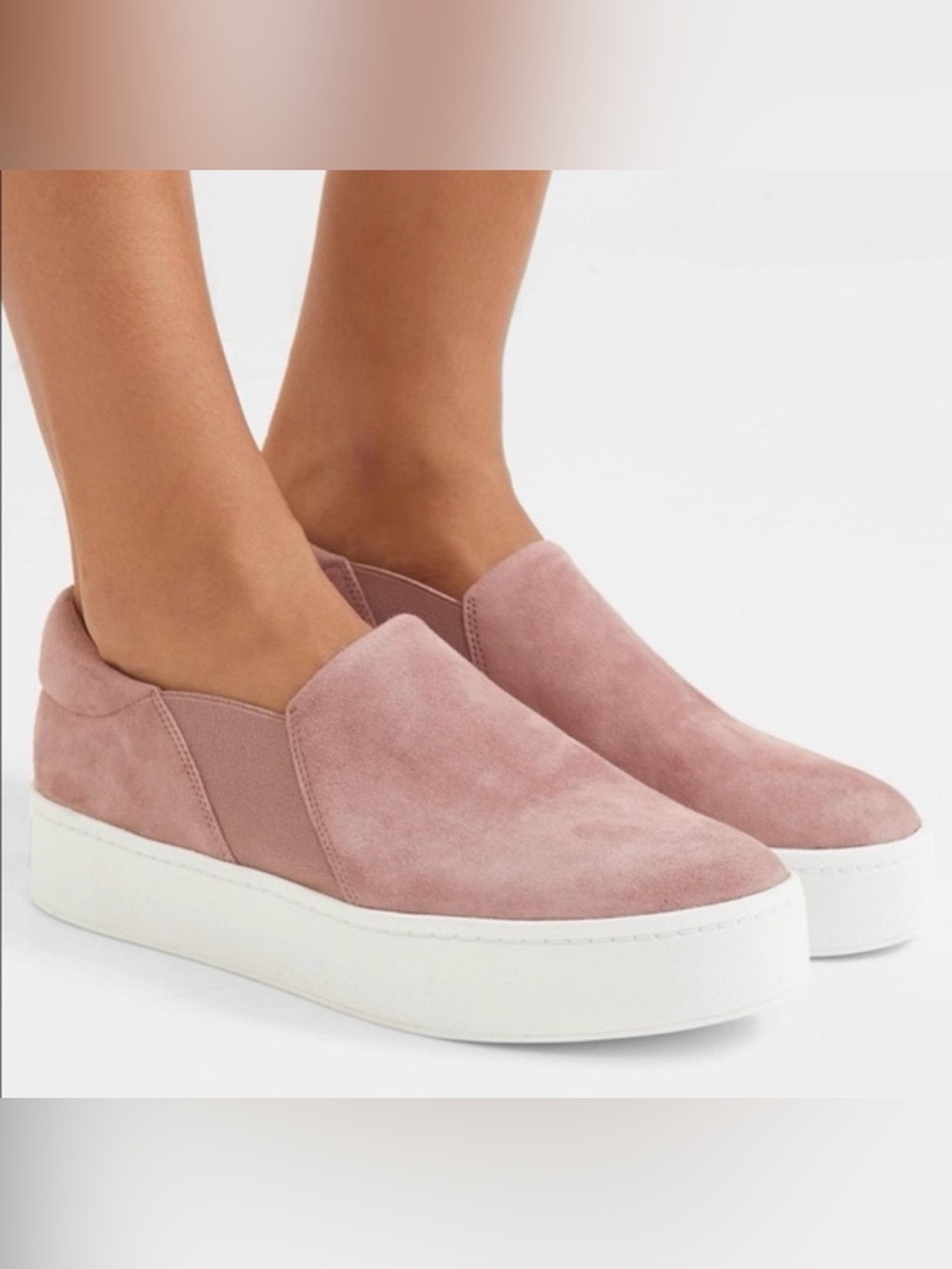 Vince Mauve Slip-On Suede Warren Platform Sneakers